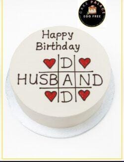 Happy Birthday Husband Egg-Free Fresh Cream Cake – Egg-free fresh cream cake by Cake Palace Sheffield