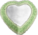 Egg Free Green Heart Celebration Cake with mint green and white cream borders and a personalised message area.