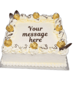 Egg Free Ferrero Rocher birthday cake decorated with Ferrero Rocher chocolates, chocolate fans and whipped cream in Sheffield