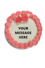 Elegant Floral Birthday Cake with Personalized Message Area