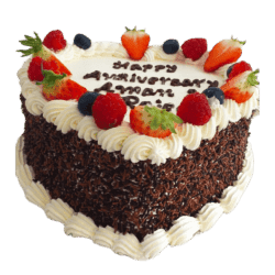Fruit and Chocolate Heart cake