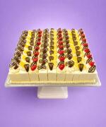 Fresh Cream Sheet Cake with Strawberries, Pineapple and Chocolate Decorations | Party Cake Sheffield