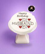 Happy Birthday Husband Egg-Free Fresh Cream Cake – Egg-free fresh cream cake by Cake Palace Sheffield