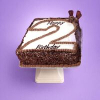 Personalised number birthday cake with chocolate decorations in Sheffield