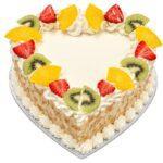 Fresh Fruit & Almond Heart Cake - Image 2